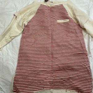 COPY - Girls dress with fringe on the back with red and white strips on the fro…